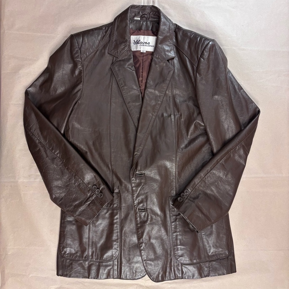 Vintage Brown Leather Blazer size 44  - Wilsons Suede & Leather Brand in EUC